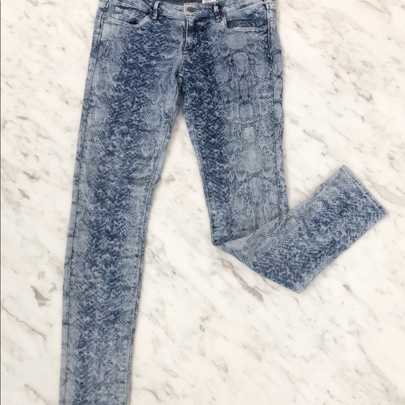 Skinny snakeskin print low waist stretch jeans - Picture 4 of 4